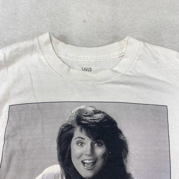 Saved By The Bell Woman Graphic Tee Thrifted Vintage Style Size M - Picture 9 of 10